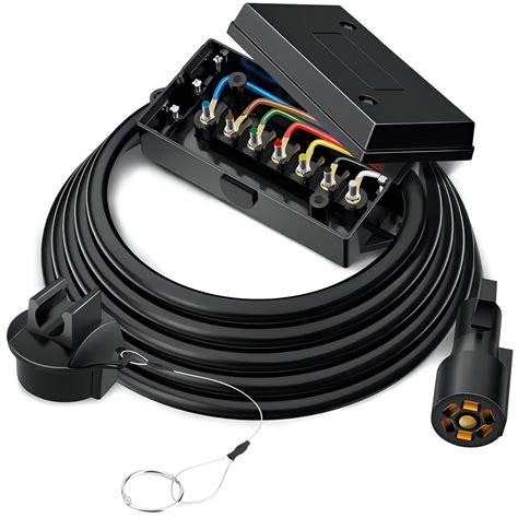 mictuning 7 way trailer cable with junction box|7 way electrical trailer junction.